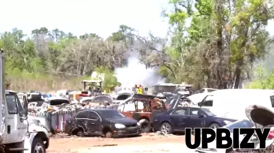 Several vehicles catch fire at used auto parts business on West Beaver Street